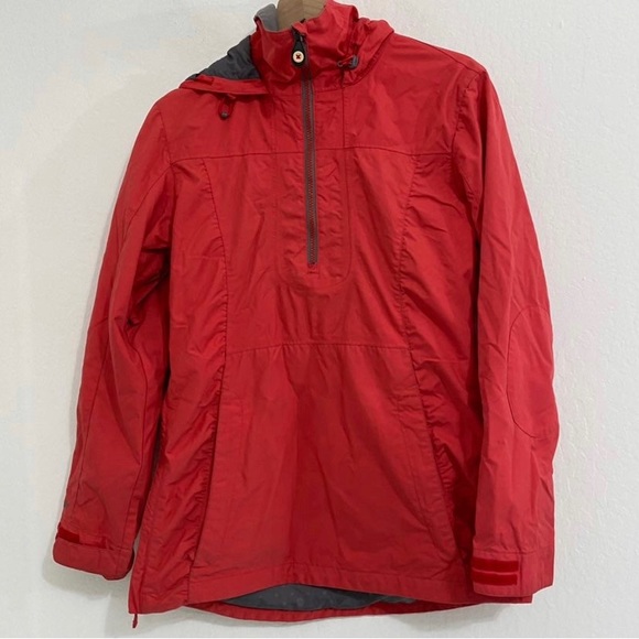 Sims Snowboarding Women’s L Red Hooded Half Zip Windbreaker Jacket - Picture 2 of 9